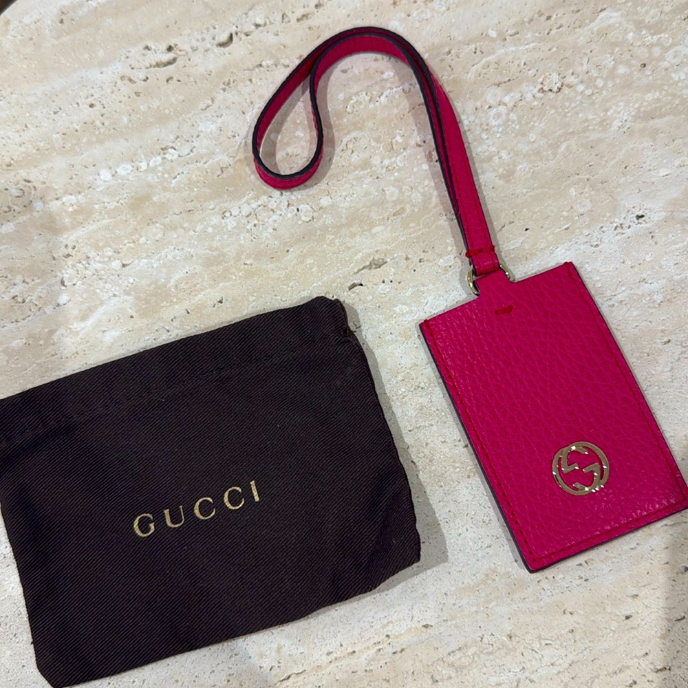 Authentic Gucci Leather Tag PINK